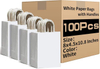 White Paper Bags Processed in Bulk Gift Medium Size Retail Shopping Merchandise Custom Paper Bags