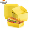 Disposable Paper Food Tray 5 lb Large Food Boat Nachos Tray Snack Tray Thanksgiving Party Birthday Supplies (yellow)