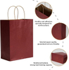 Red Kraft Paper Bag for Gifts Parties-Embossed Screen Printing for Supermarket Food Packaging Retail Birthday Shopping Bag