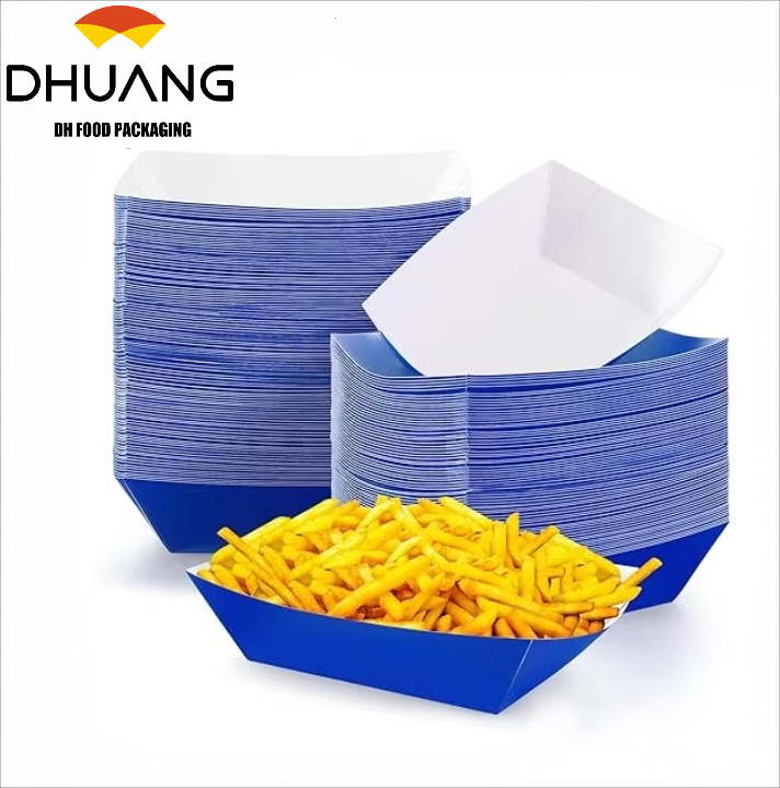 3-pound Paper Food Trays Disposable Nachos Trays Burritos Licensed Christmas Party Supplies Kraft Paper Boat (blue)