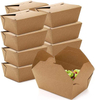 Paper Food Container Kraft Lunch Box Brown Storage Paperboard Fast Food Holder Microwaveble Food Box