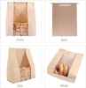 Custom Logo Brown Tin Tab Lock Therapy Bag with Window for Craft Pizza Gifts and Coffee Packing Custom Bread Bags