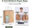 Bulk Brown Kraft Paper Bags with Handles Sturdy Retail Shopping Bags for Small Business Party Favor Birthday Wedding Craft Bags
