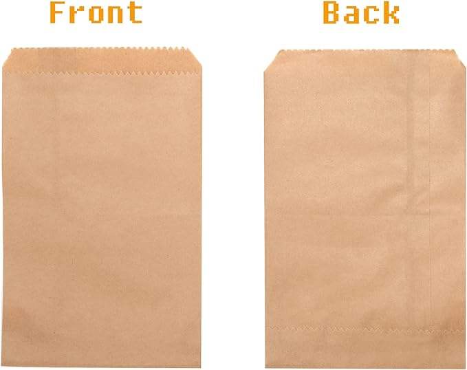 6x8 Inches Natural Kraft Paper Bags for Bakery Cookies Treats Snacks Sandwiches Popcorn Small Gift Bag