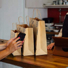 Brown Kraft Paper Bag with Handle Bulk Retail Shopping Bag for Business Use for Commodity and Exhibition for Cakes Shopping Bag
