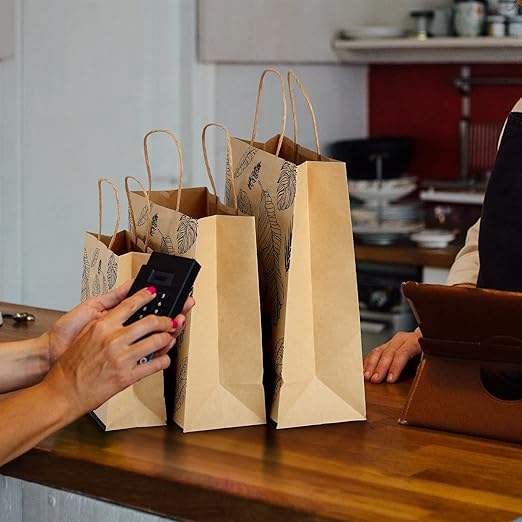 Brown Kraft Paper Bag with Handle Bulk Retail Shopping Bag for Business Use for Commodity and Exhibition for Cakes Shopping Bag