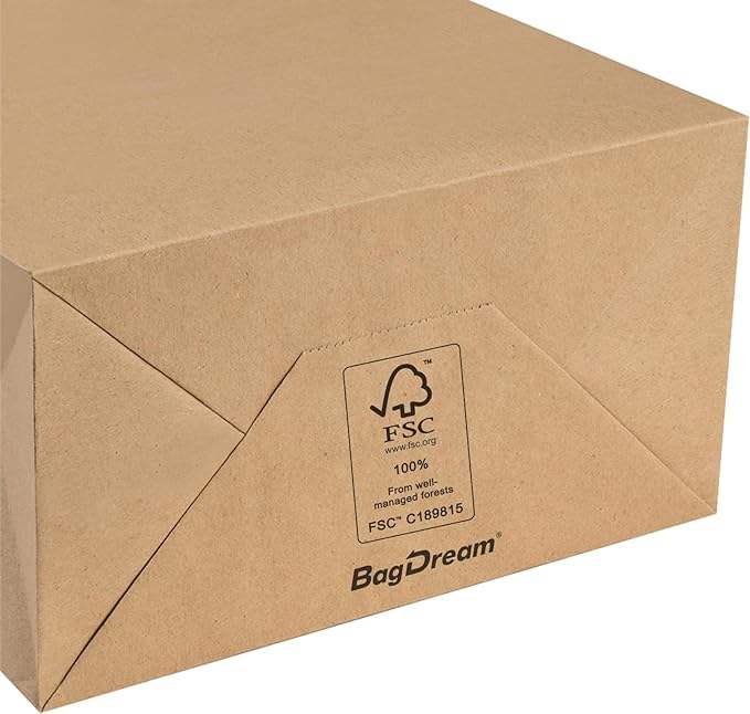 Gift Bag 8x4.25x10.5100 square Bottom Brown Paper Grocery Bags