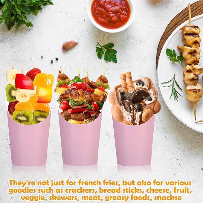 Disposable Paper-made Potato Chip Pick-up Cup Birthday Party Waffle and Corn Chip Cup Cooked Food Box French Fries Cup