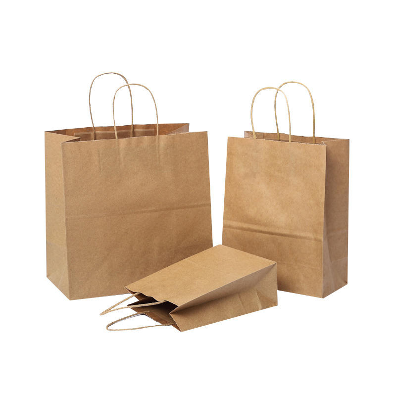Business MiniScan Gift Kraft Paper Bag for Coffee Milk Tea Take-Away Catering Hot Stamping Surface Custom Logo Packaging