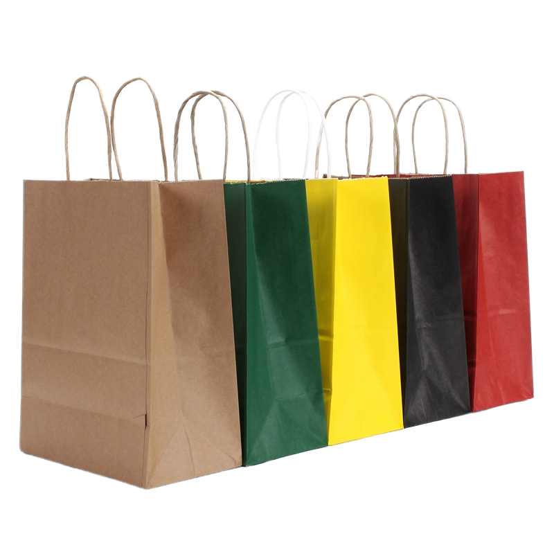 Wholesale Customized Pattern LOGO Sizes Paper Bags with Handles Paper Retail Restaurant and Cafe Shopping Bag