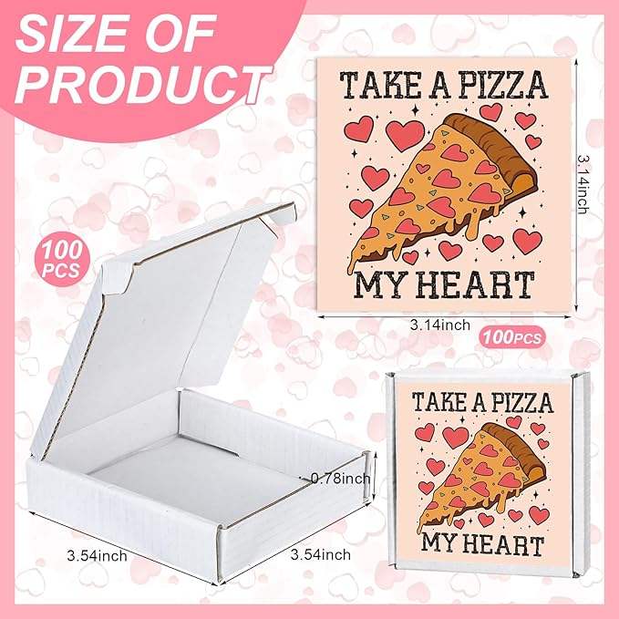 Mini Valentine's Day Square Cardboard Box Gift Cookie Box Stickers Parties Birthdays Custom Pizza Boxs