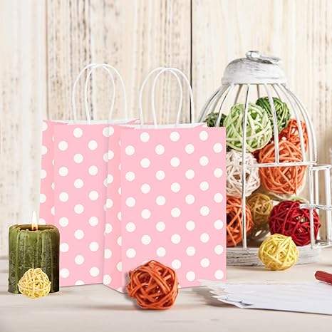 Small Paper Gift Bag Recyclable Kraft Paper with Handles Shopping Party Custom Shopping Bag