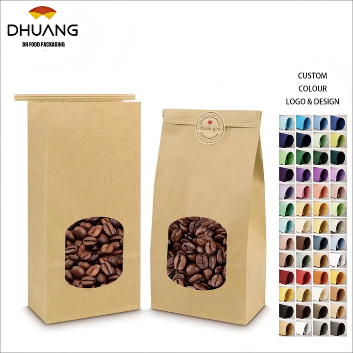 Windowed Baking Paper Bag Bread Bag with Iron Wire Snap Fastener Custom Bread Bags