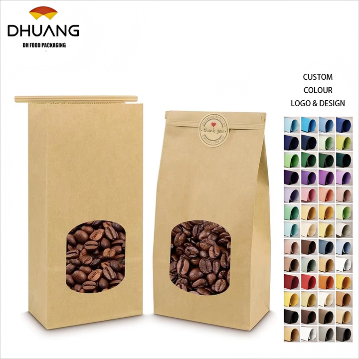 Windowed Baking Paper Bag Bread Bag with Iron Wire Snap Fastener Custom Bread Bags