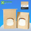 Classic Stock Window Kraft Paper Bag Toast Bread Tea Snacks Transparent Packaging Custom Bread Bags
