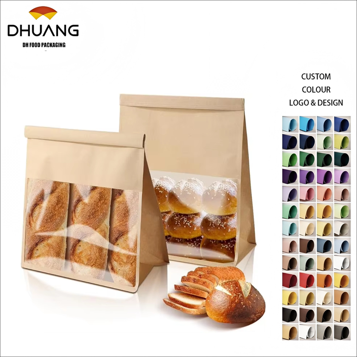 Dark Brown Bread Bag Iron Buckle Zipper Pocket Suitable for Food Storage Bread Bags Custom Bread Bags