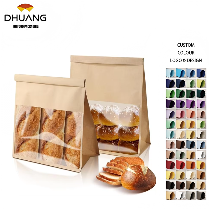 Dark Brown Bread Bag Iron Buckle Zipper Pocket Suitable for Food Storage Bread Bags Custom Bread Bags