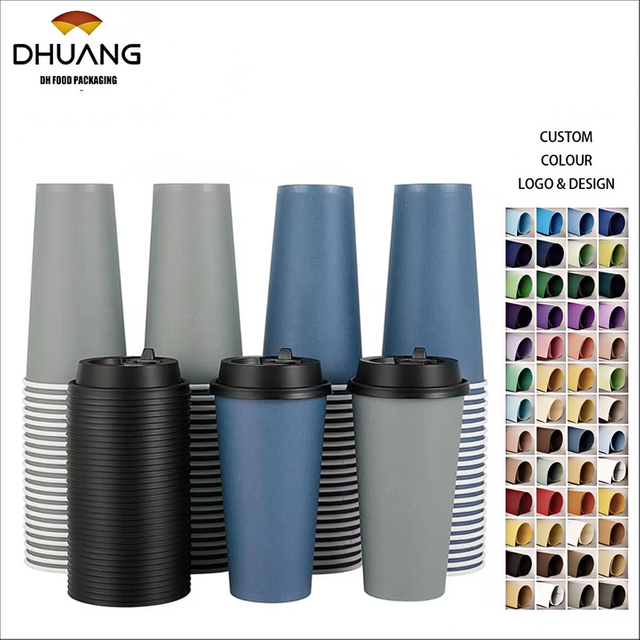 100 Pack 20 oz Disposable Paper Coffee Cup with Lid, Water, Juice, or Tea. Hot Paper Coffee Cups for Home Restaurant Store