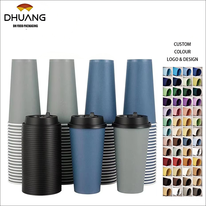 100 Pack 20 oz Disposable Paper Coffee Cup with Lid, Water, Juice, or Tea. Hot Paper Coffee Cups for Home Restaurant Store