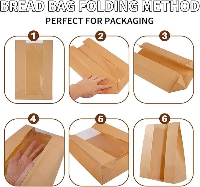 Homemade Sourdough Bread Bags - 50 Sourdough Kraft Paper Bread Bags Including 54 Label Stickers Custom Bread Bags