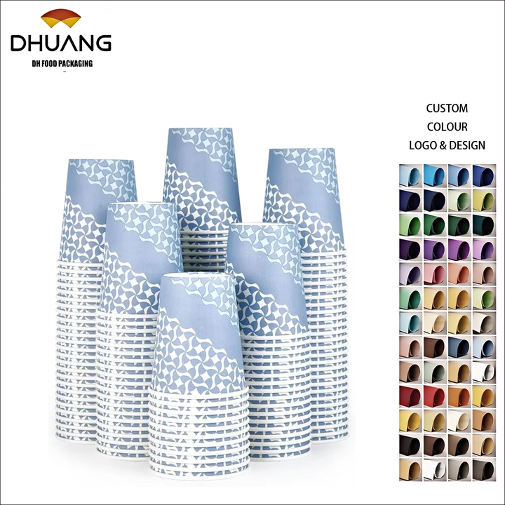 Disposable Paper Coffee Cups Hot and Cold Beverage Cups Suitable for Water Juice Tea, Customizable LOGO Coffee Cup