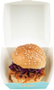 Mini Hamburger Box Disposable Turquoise Paper Takeout Box with Hinged Lid Food Box