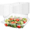 Clear Plastic Takeout Containers, clear Plastic square Hinged Food Containers with LIDS, Disposable Clamshell Dessert Containers