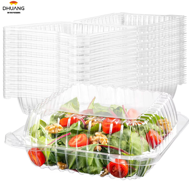 Clear Plastic Takeout Containers, clear Plastic square Hinged Food Containers with LIDS, Disposable Clamshell Dessert Containers