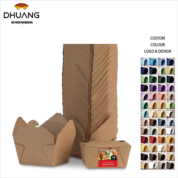 Food Container Microwave Oven-safe Kraft Paper Brown Takeaway Box Suitable for Cake Burger Sandwiches