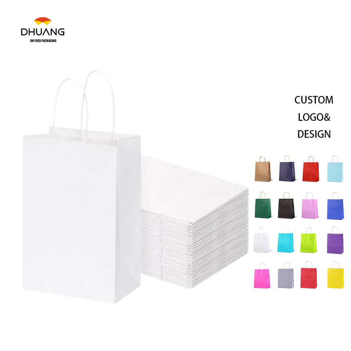 60 Paper Bags White Gift Bags Handle Bulk Shopping Birthdays Weddings Business Parties