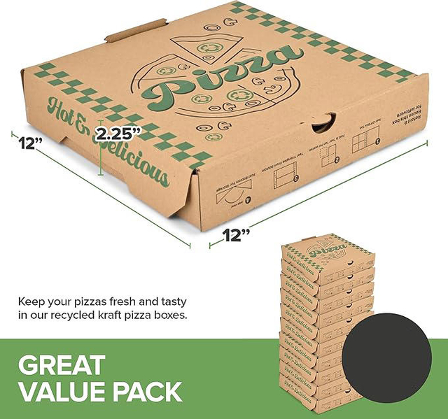 Recycled Cowhide Pizza Box with Built in Plate and Convertible Storage Container Eco-friendly Pizza Box Custom Pizza Boxs
