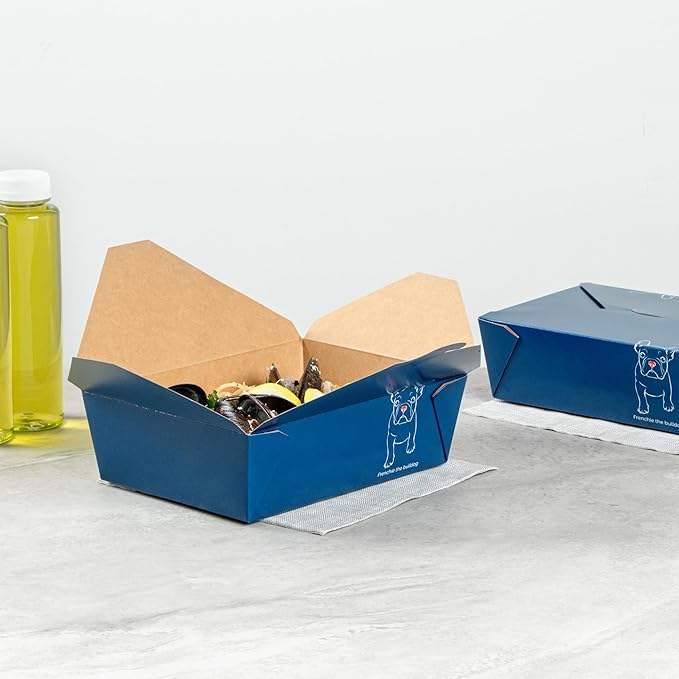 High Quality Durable Disposable Paper Food Containers for Take-Out and Delivery Quality Disposable Take-Out Boxes