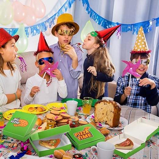 Mini Green Square Cardboard Ninja Decorated Birthday Celebration Party Supply Custom Pizza Boxs