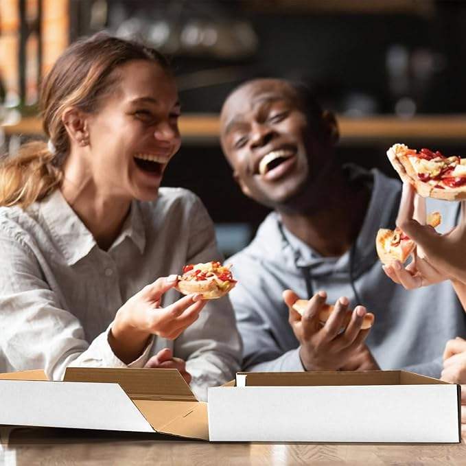 White Kraft Paper Corrugated Pizza Box for Small Pizzas Cookies Cakes Custom Pizza Boxs