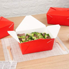 Disposable Lunch Box with Lockable Label Heat-resistant Red Paper Surface Oil-resistant Heat-proof and Cool-proof for Food Box
