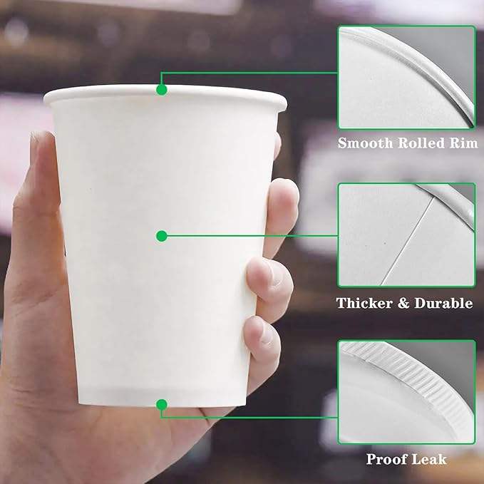 Disposable Paper Cup Hot and Cold Drink Drinking Cup Suitable for Parties Offices Activities