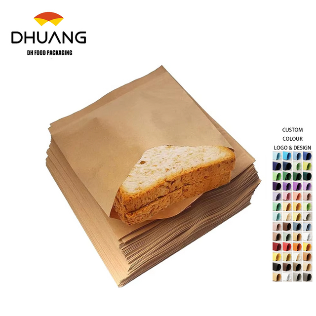 Sandwich Cookie Baking Bag - Suitable for Packaging Pastries Hamburgers Bagels and Toast Slices Custom Bread Bags