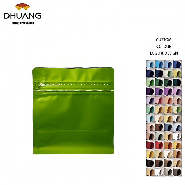 Custom Coffee Bag Self-sealing Bag Aluminum Foil Aluminized Matte PE Eight-sided Seal with air Valve Packaging
