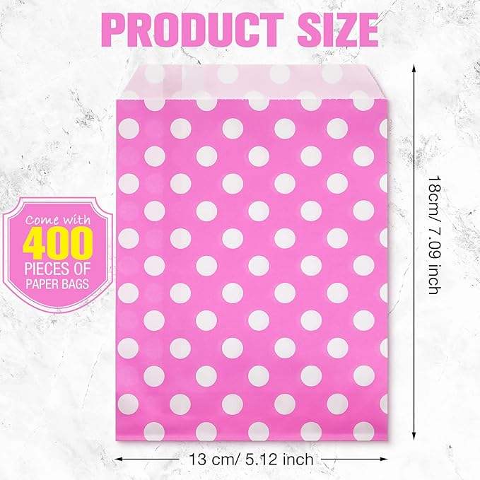 Dot-patterned Food Paper Bags Cookie and Candy Bags Sandwich Packaging Oil-proof Paper Bag