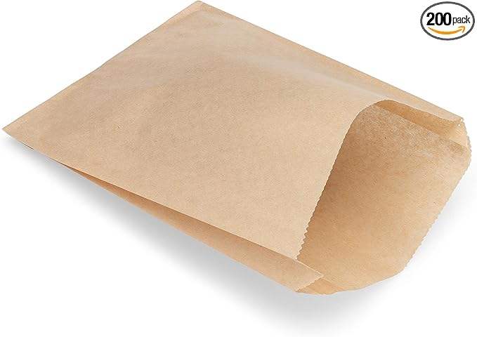 Kraft Paper Sandwich Style Bags Dry Wax Grease Resistant Bags Sandwiches Cookies Pastries Custom Bread Bags