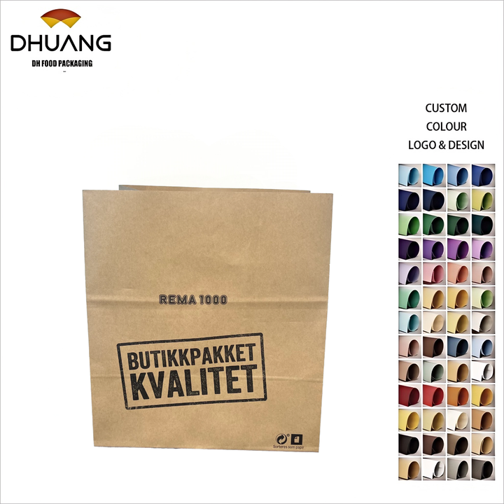 Food Grade Custom Printed Greaseproof Sandwich Hot Dog Packaging Brown or White Kraft Paper Bag Oil-proof Paper Bag