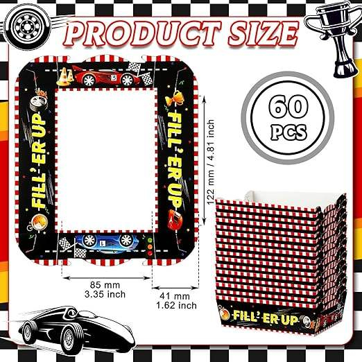Packs Racing Party Supplies Grid Paper Food Tray Car Tray Paper Licensed Food, Carnival food trays