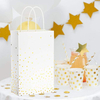 White and Gold Gift Bags with Handles and Gold Foil Dots Perfect for Bridal Party Birthday Party Shopping Bag