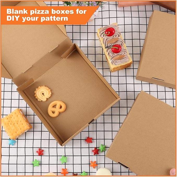 Cowhide Corrugated Cardboard Takeaway Pizza Box for Cokkies Cakes Pizza Custom Pizza Boxs