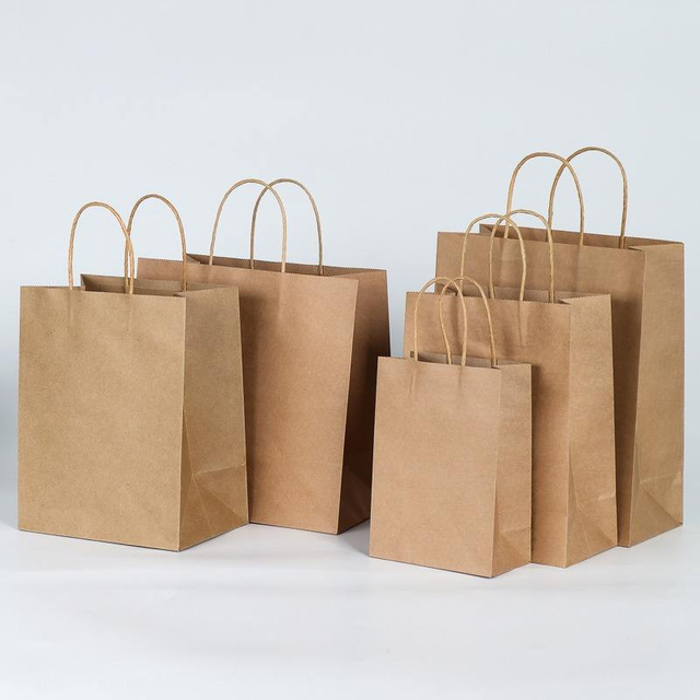 Spot Milk Tea Coffee Kraft Paper Bag Custom Wholesale Clothing Store Gifts Kraft Paper Bag Printed logo