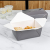 Lunch Box - Label Lock Closed Heat Resistant Grey Paper Disposable Lunch Box Oil Resistant to Hot and Cold Foods Food Box