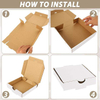 White Mini Corrugated Cardboard Box Take Out Food Containers Reusable Takeout Shipping Custom Pizza Boxs