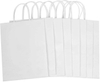 White Kraft Paper Bags with Handle for Birthdays Parties Retail and Gift Packaging Measuring for Candy Storage Shopping Bag