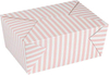 Durable Disposable Pink and White Striped Paper Takeout Container 98 oz Food Container for Takeout Food Box