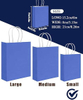 Bulk Small Size Kraft Paper Gift Bags with Handles 6 Different Blue Colors Multiple Uses for Gifts with Custom Logo Shopping Bag